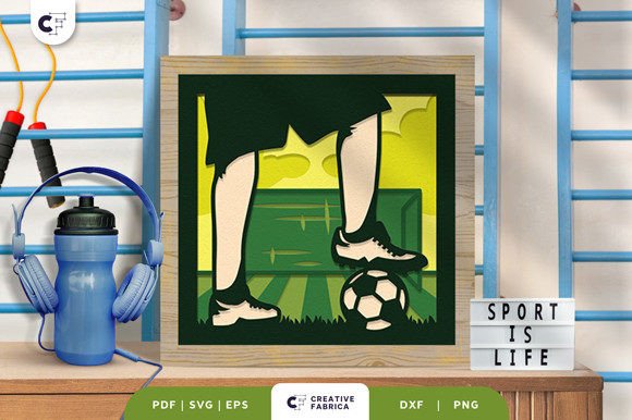 3D SVG Sports Design: Soccer Game Player Shadow Box for Real Publishing