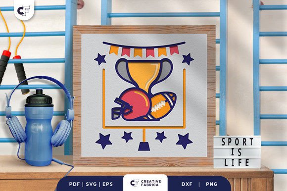 American Football Elements 3D SVG: Dynamic Sports Design for Creative Projects