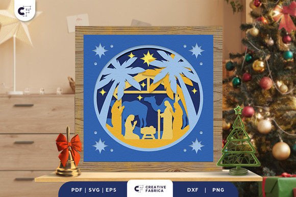 Baby Jesus Shadow Box Paper Cut: A Christmas 3D SVG for Editorial & Web Design