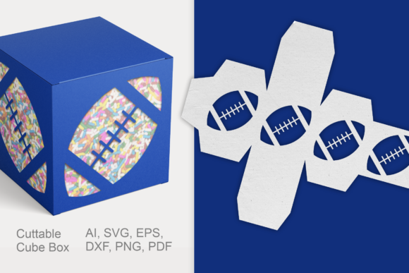 Cuttable Box with Rugby Ball Holes SVG – A Playful 3D SVG Packaging Design for Creative Sellers