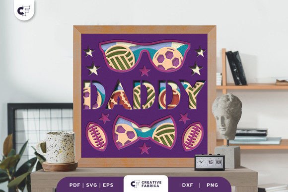 DADDY 3D Shadow Box Paper Cut: A Father’s Day 3D SVG with Design Potential