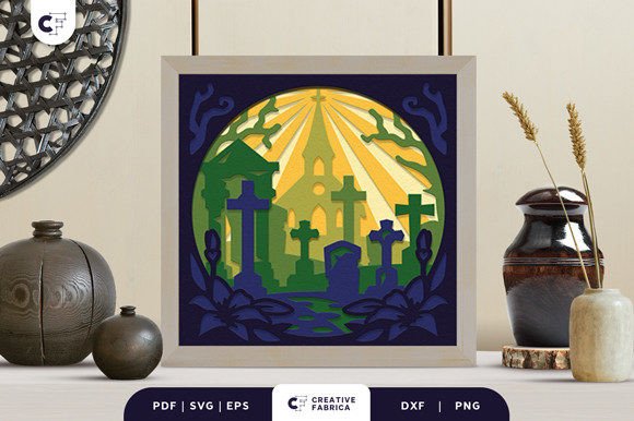 Graveyard with Wildflowers 3D Shadow Box Review
