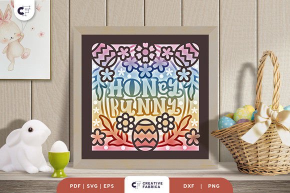 Honey Bunny 3D Shadow Box Paper Cut β Easter-Themed SVG for Brand Storytelling