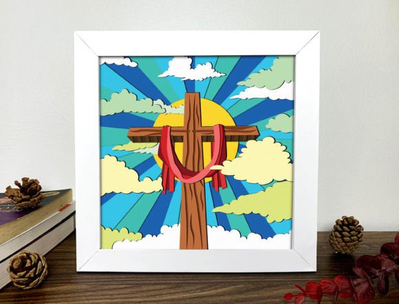 Jesus Cross Shadow Box 3D SVG: A Faith-Inspired Design for Religious Branding