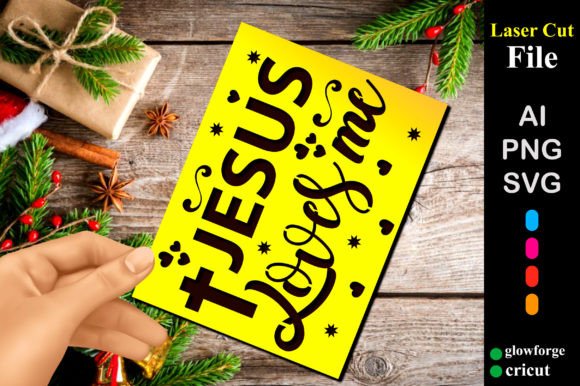 Jesus Loves Me Christmas Card SVG: A 3D Design for Heartfelt Holiday Branding