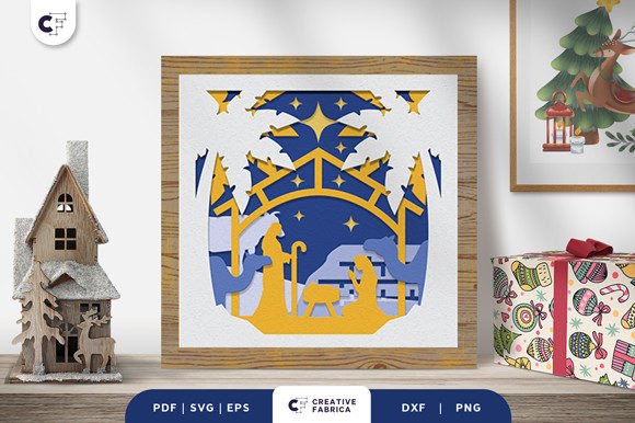 Nativity 3D Light Box Paper Cut – Christmas 3D SVG for Creative Sellers