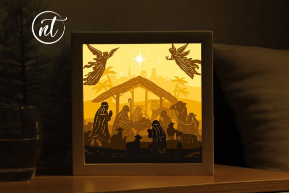 Nativity of Jesus Shadow Box SVG: 3D Design for Holiday Branding