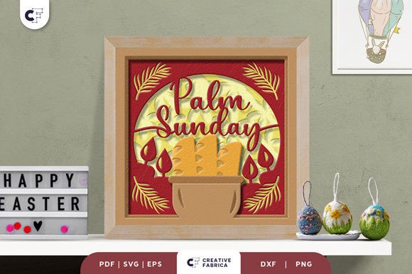 Palm Sunday 3D Light Box Paper Cut for Easter Crafts & SVG Projects