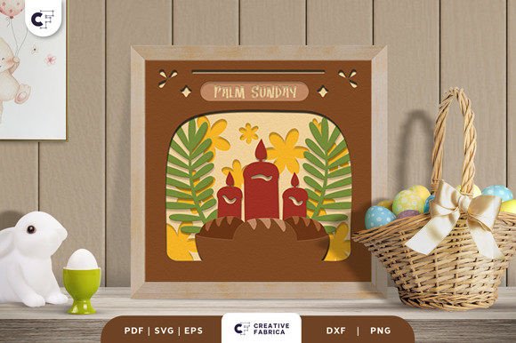 Palm Sunday 3D Shadow Box Papercut: Easter 3D SVG for Digital Sellers